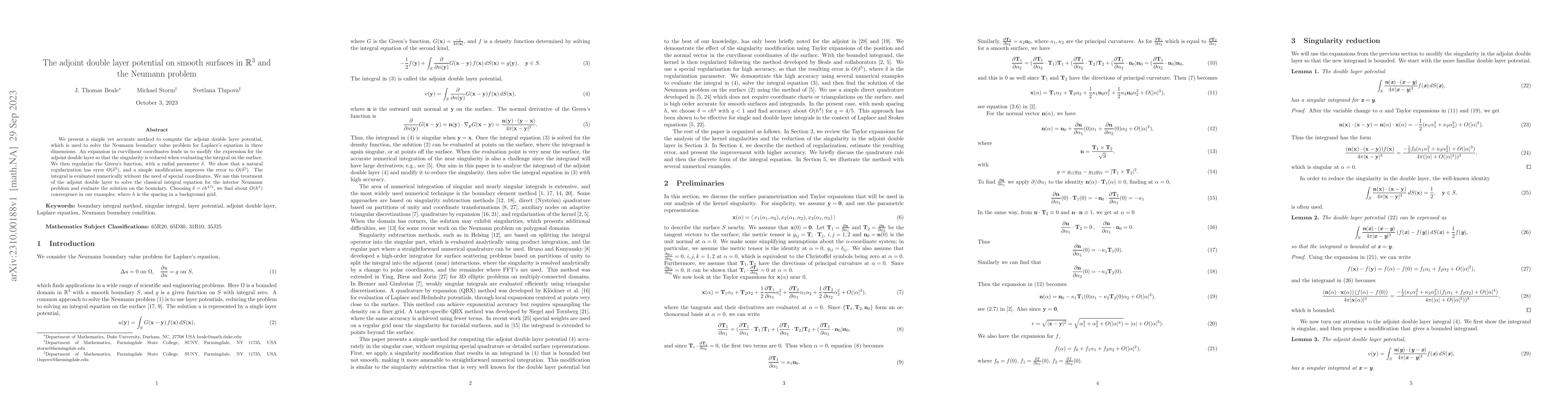 Thumbnail for The adjoint double layer potential on smooth surfaces in $\mathbb{R}^3$
  and the Neumann problem