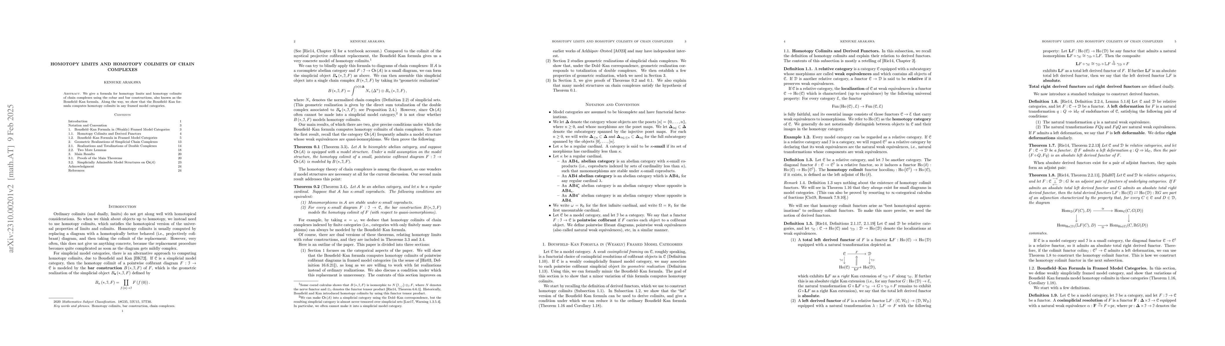 Thumbnail for Homotopy Limits and Homotopy Colimits of Chain Complexes