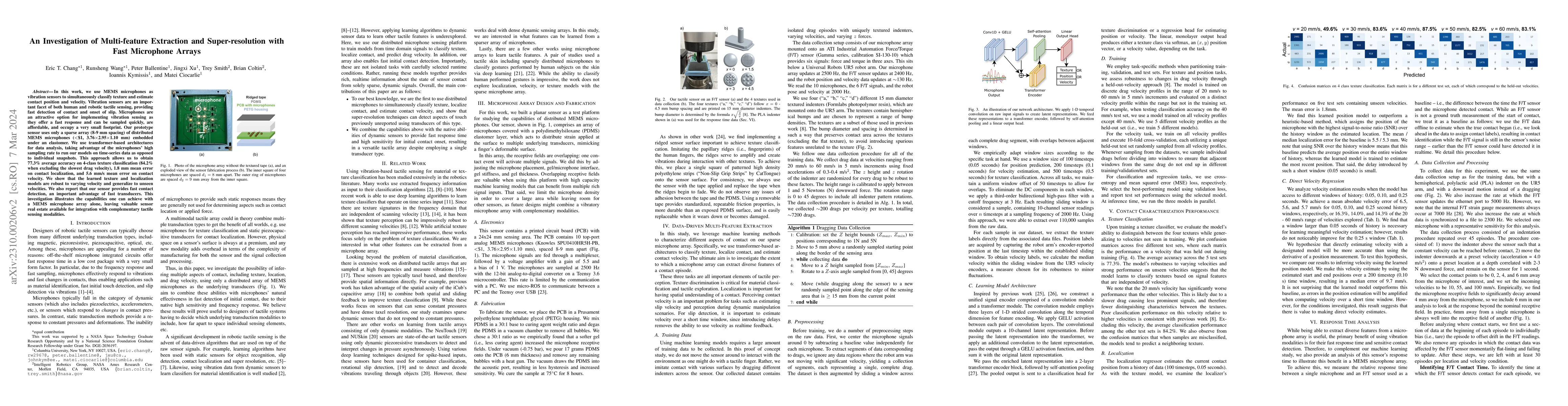 Thumbnail for An Investigation of Multi-feature Extraction and Super-resolution with
  Fast Microphone Arrays