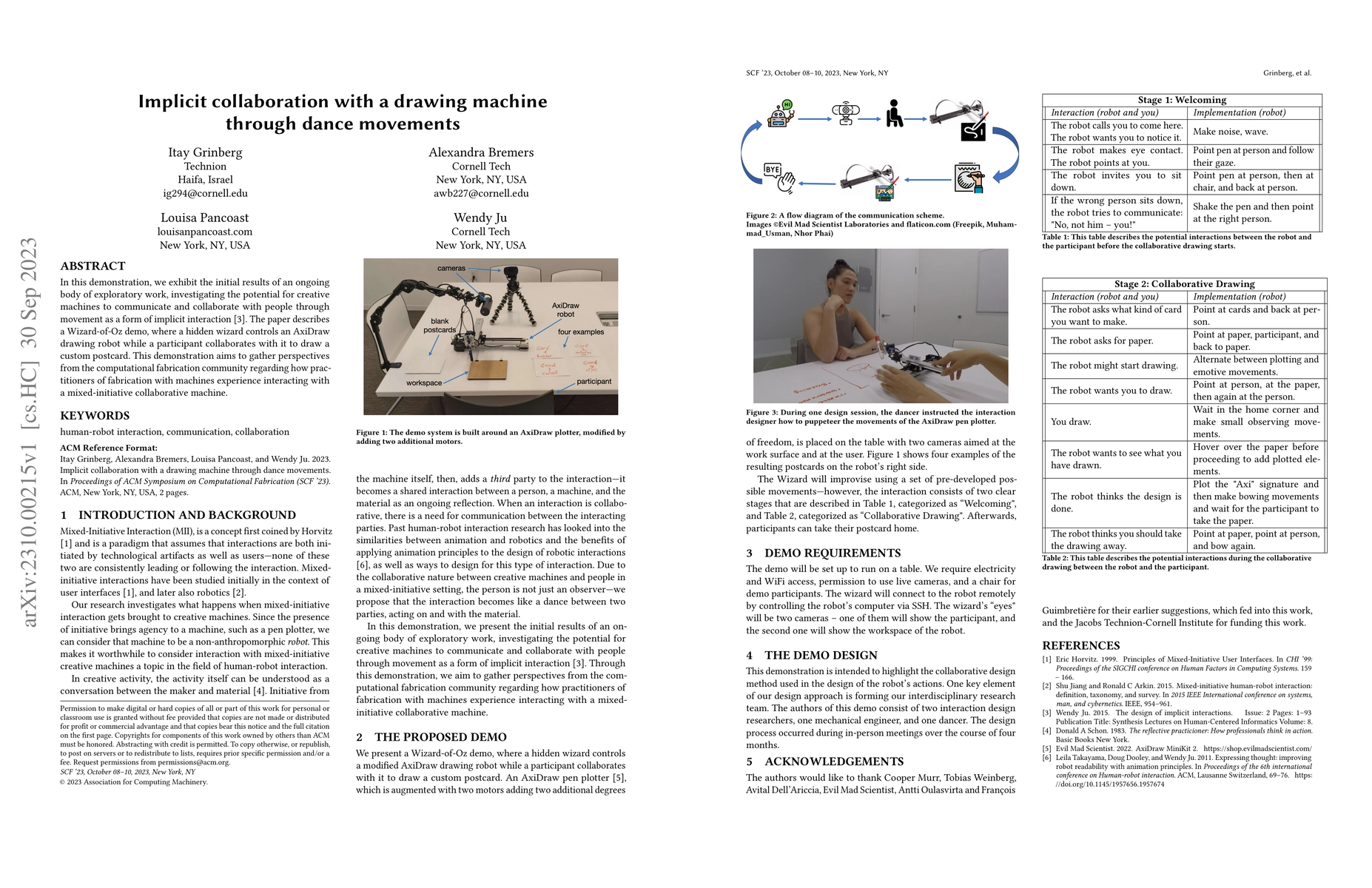 Thumbnail for Implicit collaboration with a drawing machine through dance movements