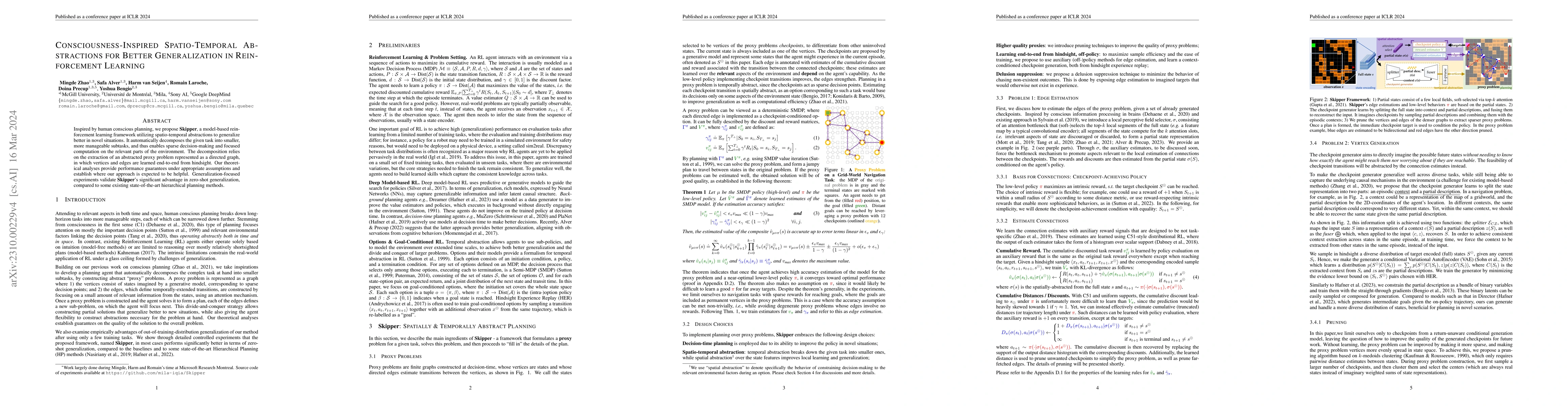 Thumbnail for Consciousness-Inspired Spatio-Temporal Abstractions for Better
  Generalization in Reinforcement Learning