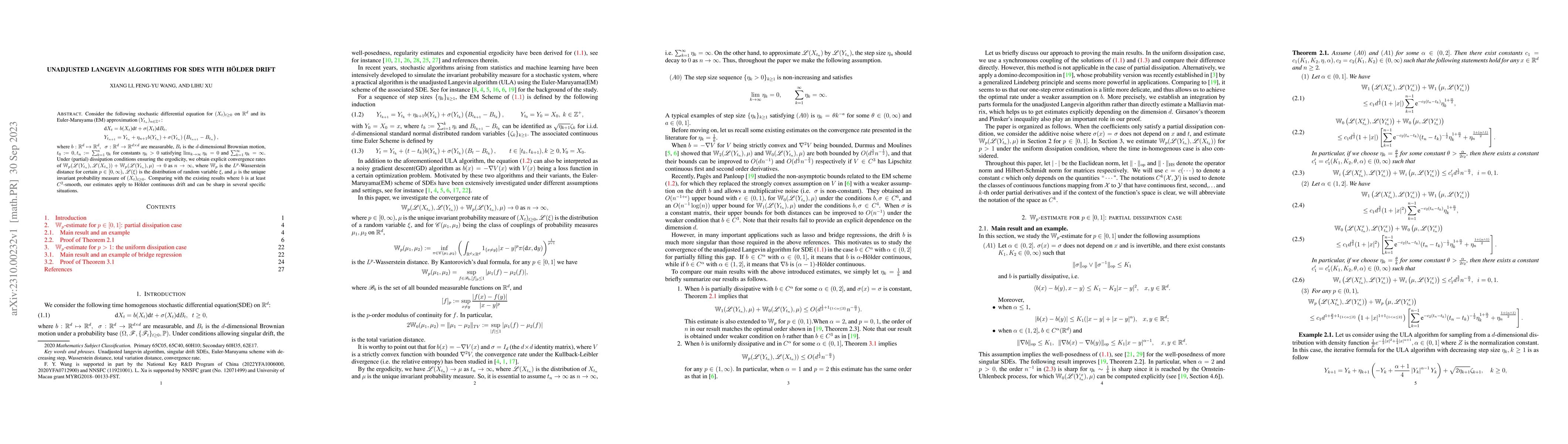 Thumbnail for Unadjusted Langevin Algorithms for SDEs with Hoelder Drift