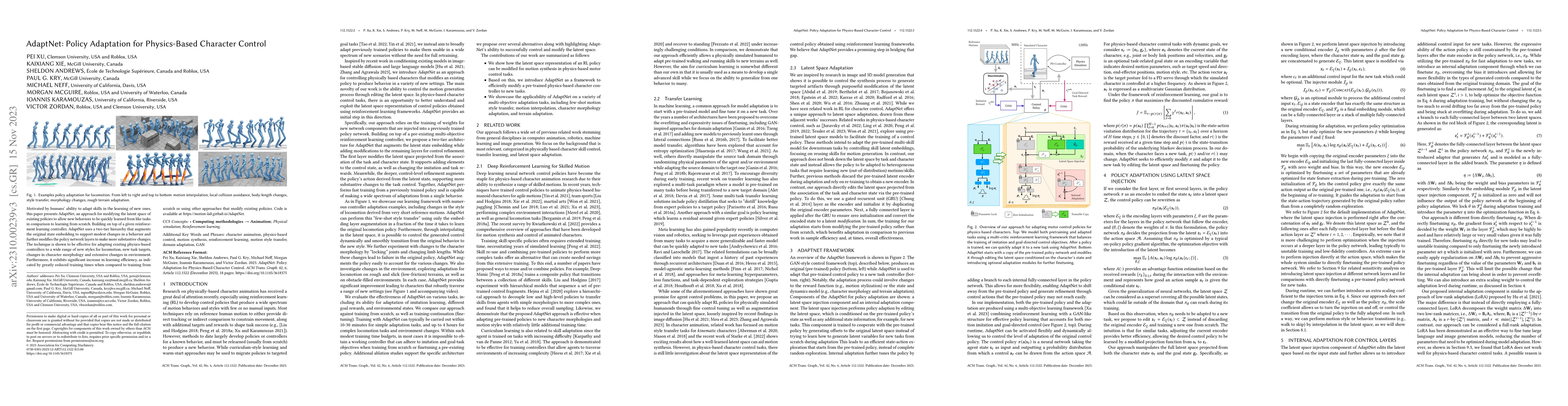 Thumbnail for AdaptNet: Policy Adaptation for Physics-Based Character Control