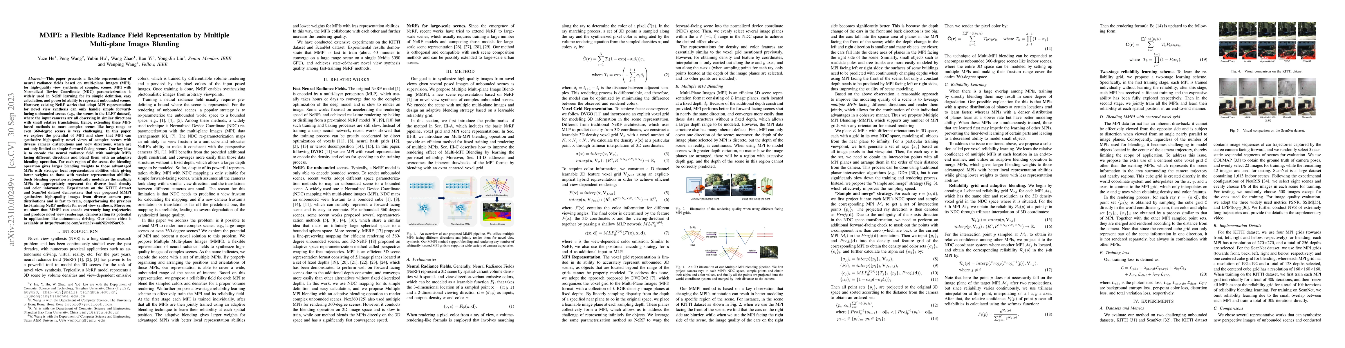Thumbnail for MMPI: a Flexible Radiance Field Representation by Multiple Multi-plane
  Images Blending