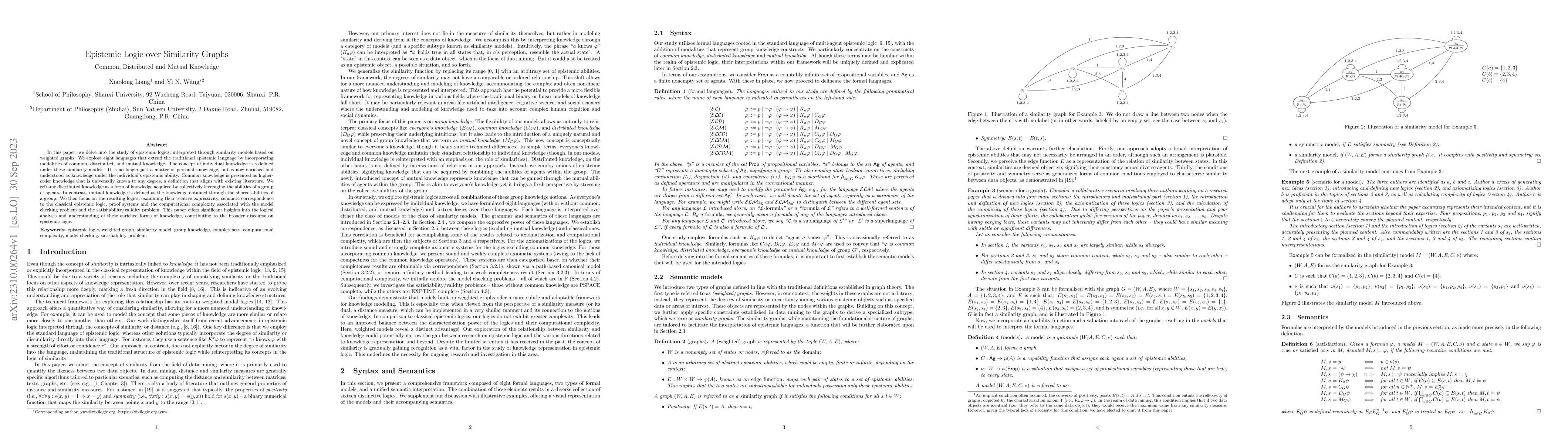 Thumbnail for Epistemic Logic over Similarity Graphs: Common, Distributed and Mutual
  Knowledge