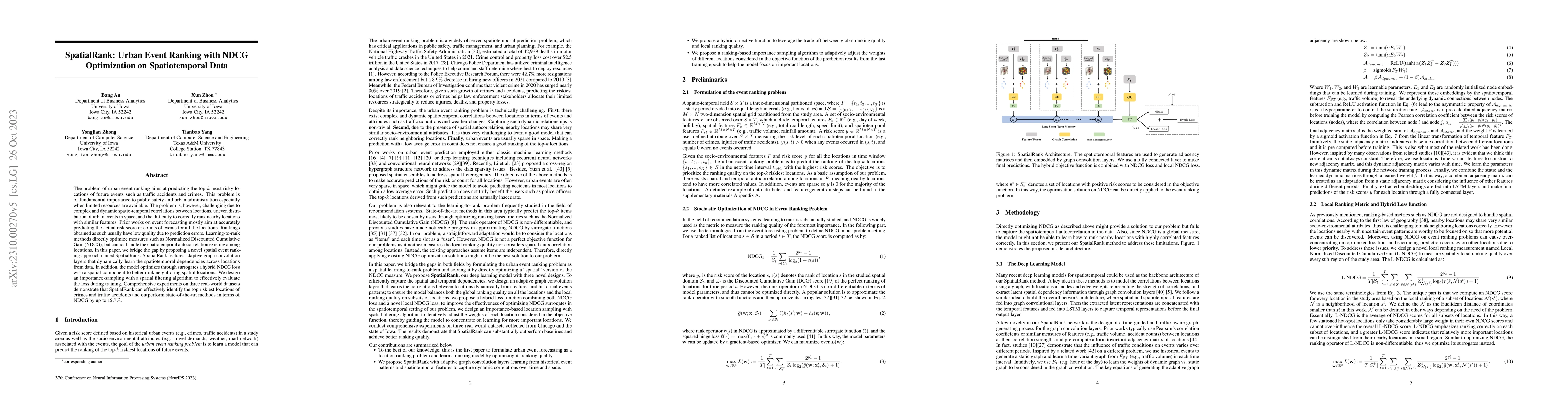 Thumbnail for SpatialRank: Urban Event Ranking with NDCG Optimization on
  Spatiotemporal Data