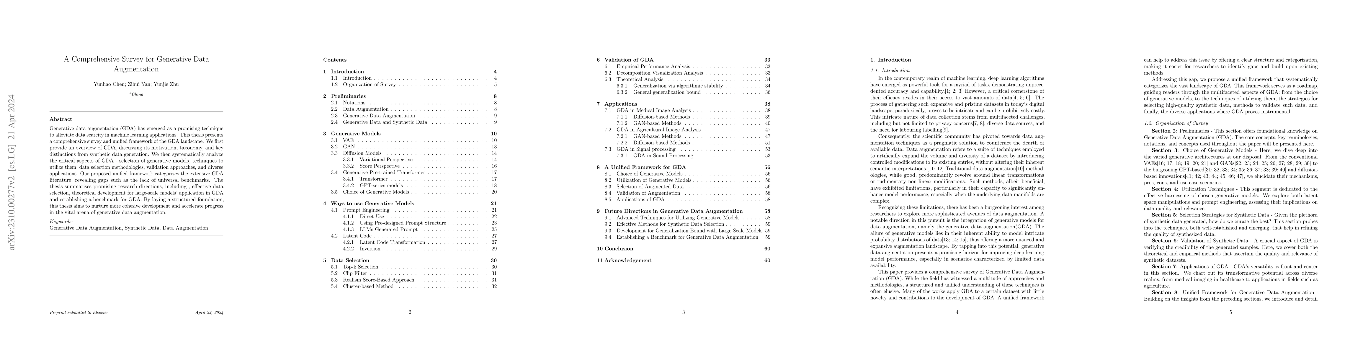 Thumbnail for A Unified Framework for Generative Data Augmentation: A Comprehensive
  Survey