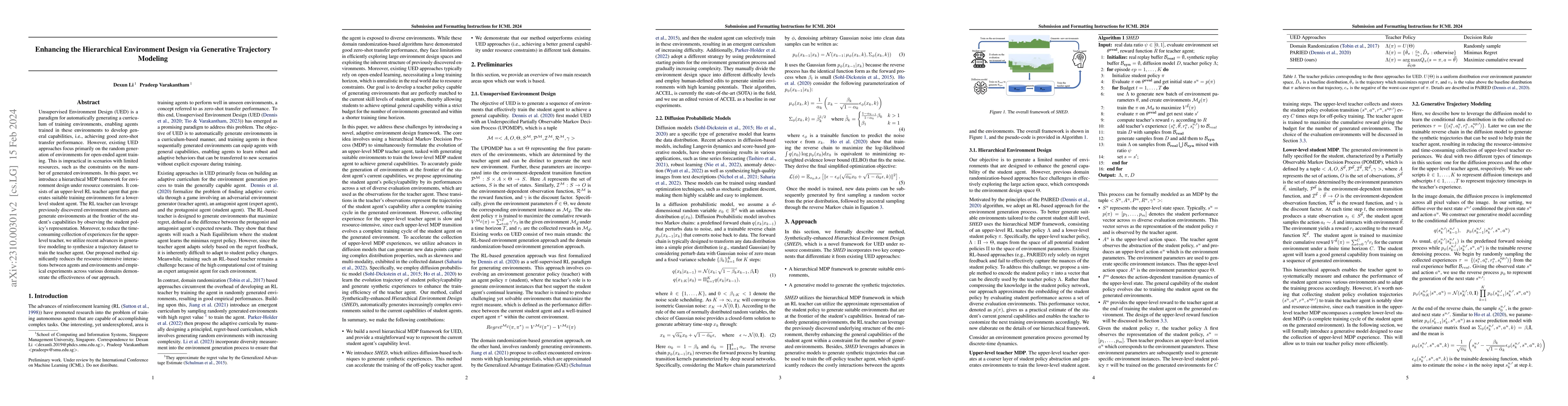 Thumbnail for Enhancing the Hierarchical Environment Design via Generative Trajectory
  Modeling