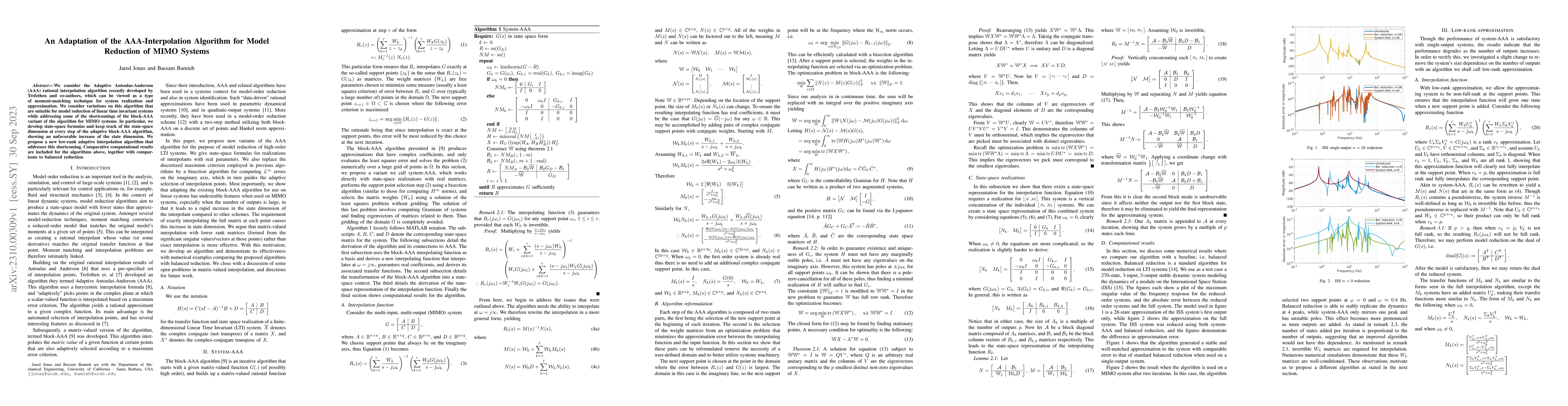 Thumbnail for An Adaptation of the AAA-Interpolation Algorithm for Model Reduction of
  MIMO Systems