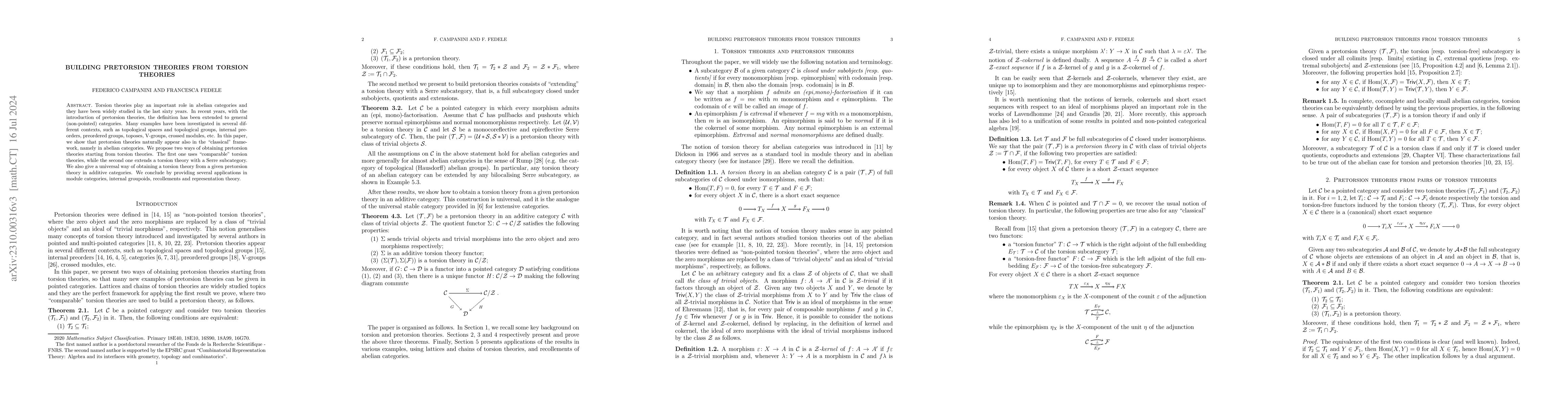 Thumbnail for Building pretorsion theories from torsion theories