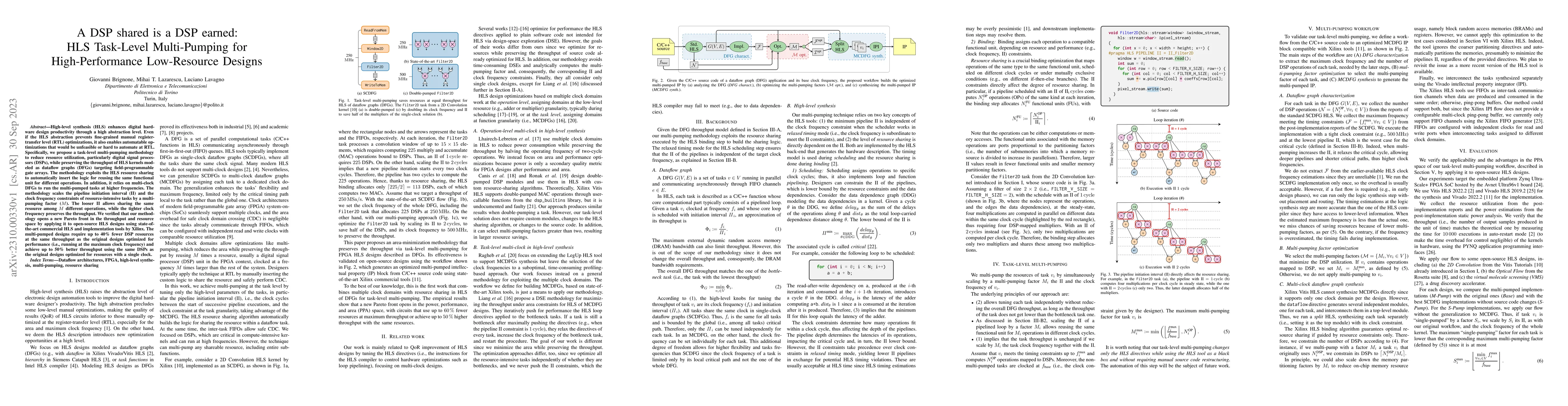 Thumbnail for A DSP shared is a DSP earned: HLS Task-Level Multi-Pumping for
  High-Performance Low-Resource Designs
