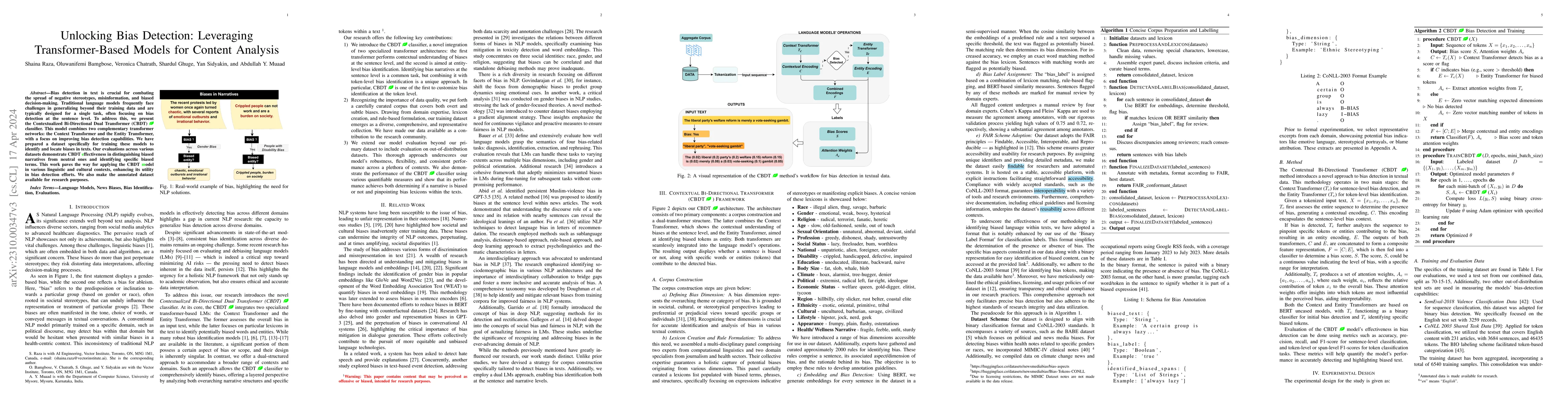 Thumbnail for Unlocking Bias Detection: Leveraging Transformer-Based Models for
  Content Analysis