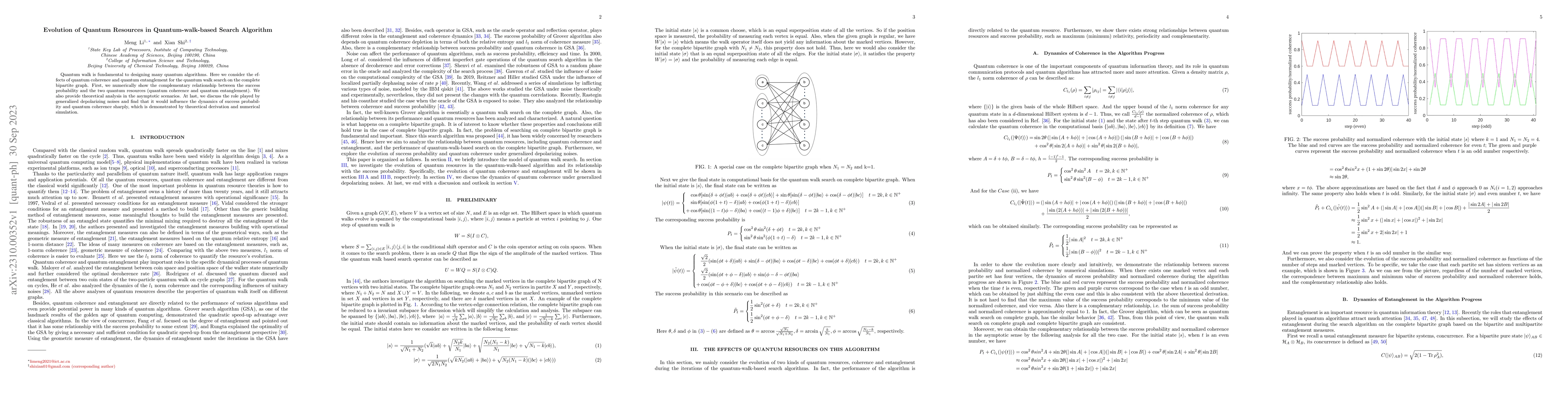Thumbnail for Evolution of Quantum Resources in Quantum-walk-based Search Algorithm
