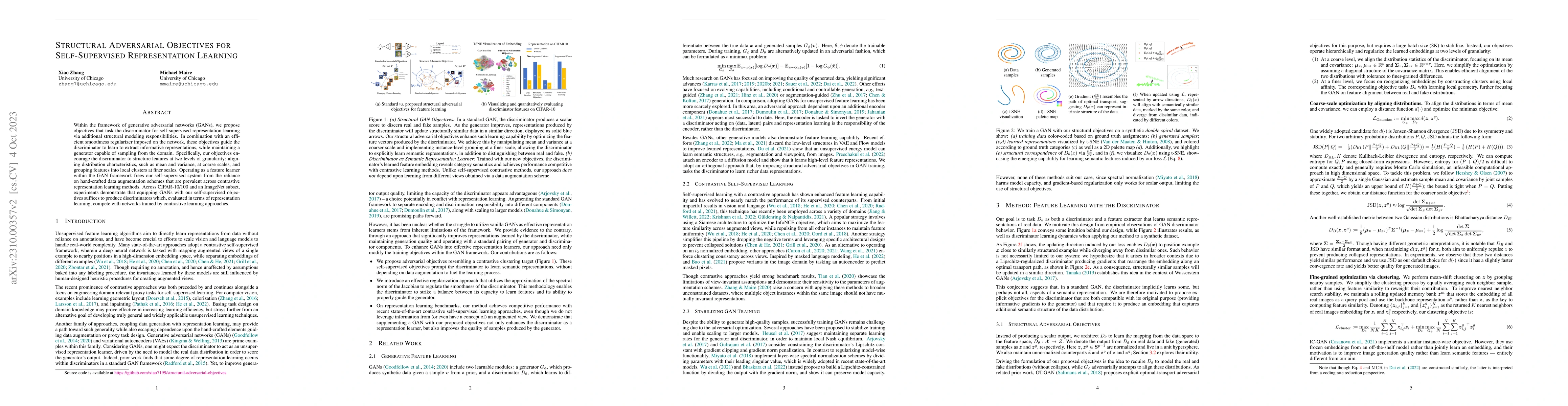 Thumbnail for Structural Adversarial Objectives for Self-Supervised Representation
  Learning