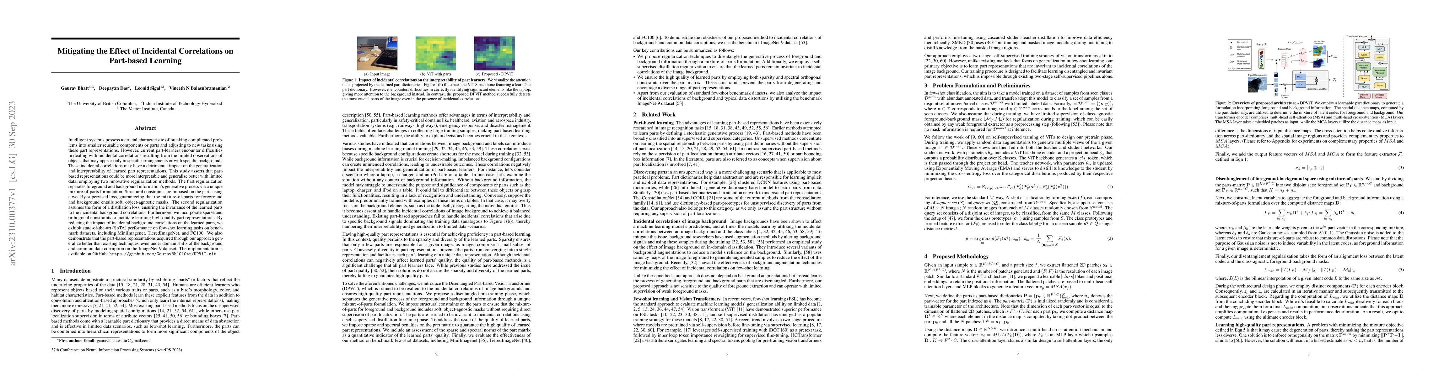 Thumbnail for Mitigating the Effect of Incidental Correlations on Part-based Learning