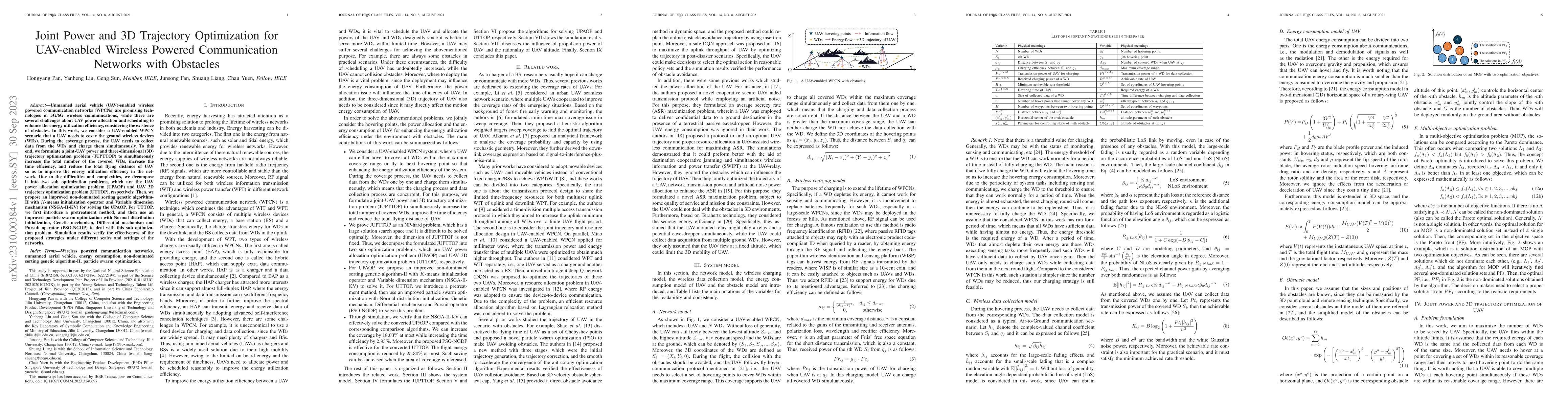 Thumbnail for Joint Power and 3D Trajectory Optimization for UAV-enabled Wireless
  Powered Communication Networks with Obstacles