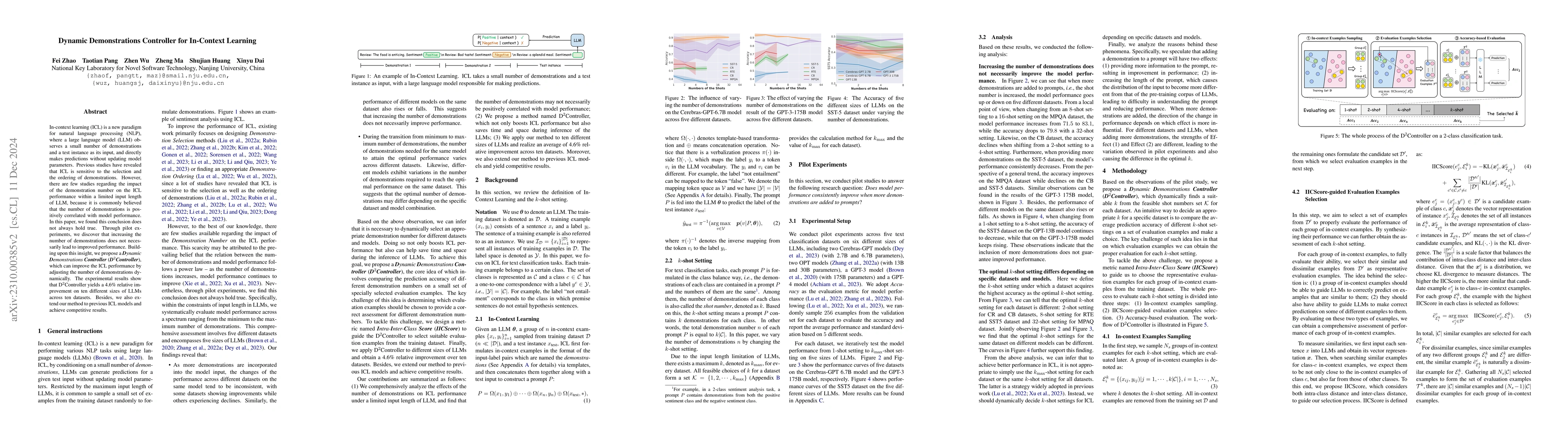 Thumbnail for Dynamic Demonstrations Controller for In-Context Learning