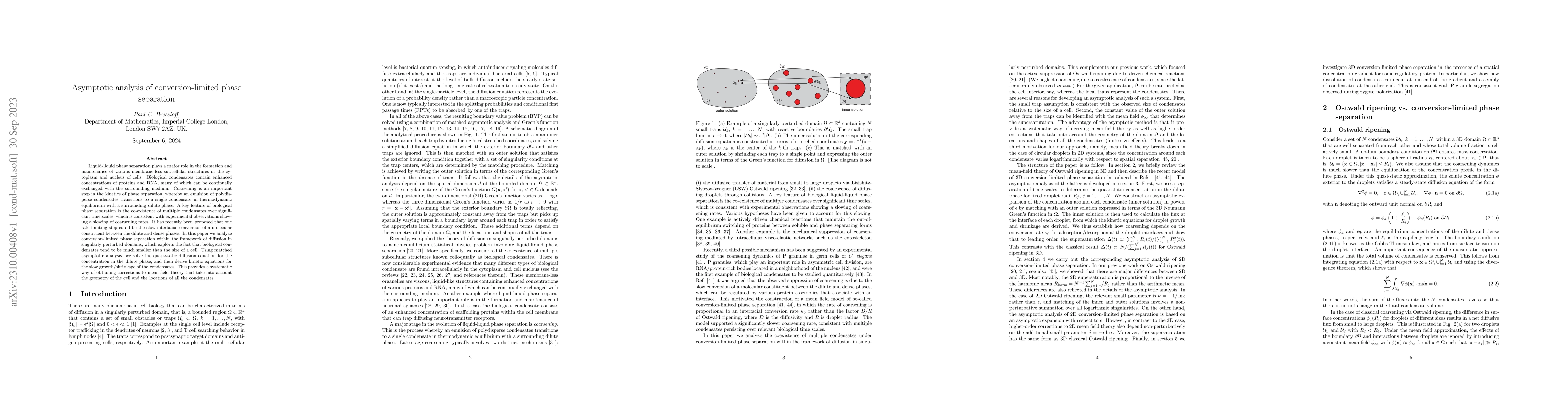 Thumbnail for Asymptotic analysis of conversion-limited phase separation