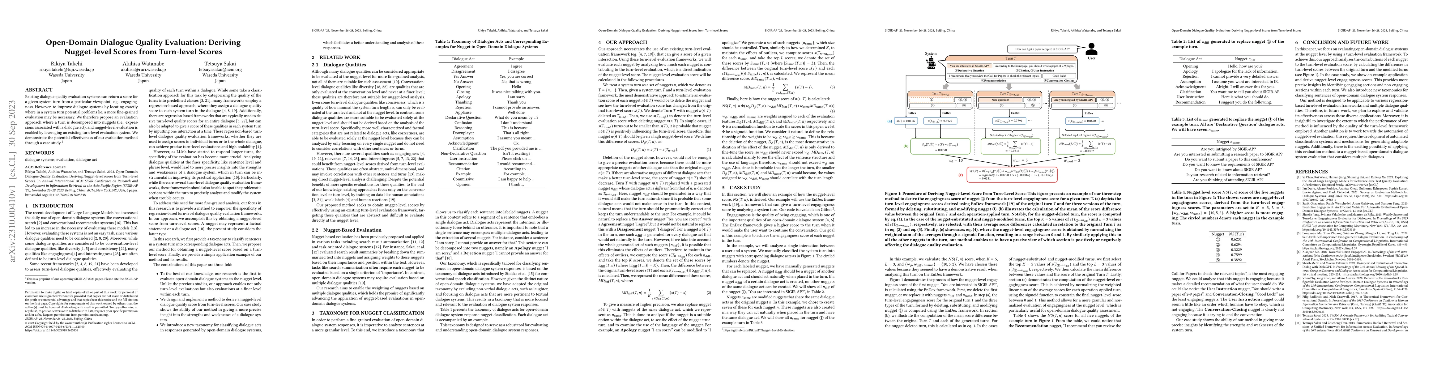 Thumbnail for Open-Domain Dialogue Quality Evaluation: Deriving Nugget-level Scores
  from Turn-level Scores
