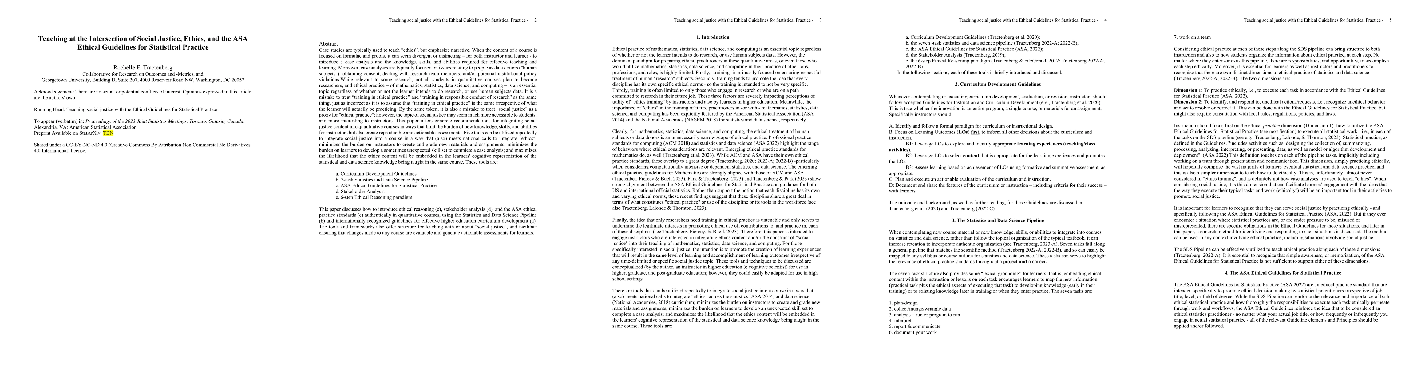 Thumbnail for Teaching at the Intersection of Social Justice, Ethics, and the ASA
  Ethical Guidelines for Statistical Practice