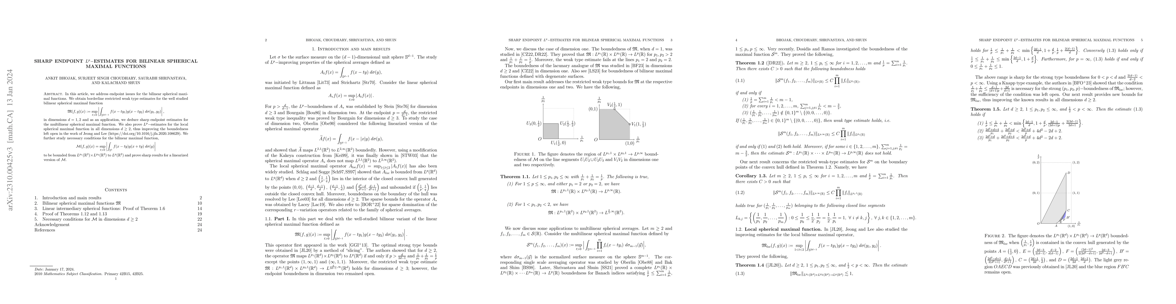 Thumbnail for Sharp endpoint $L^p-$estimates for Bilinear spherical maximal functions
