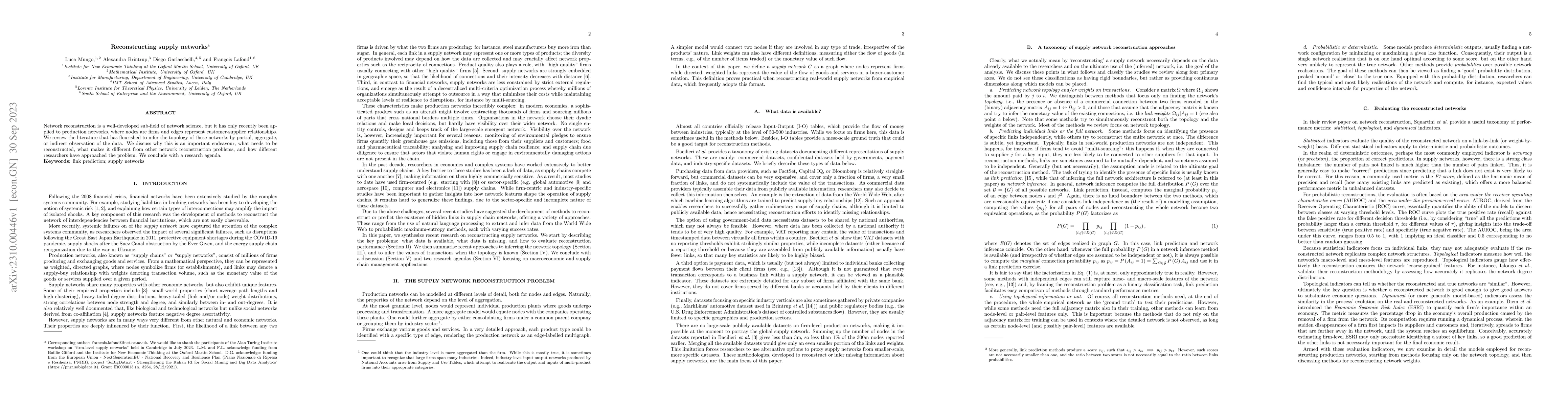 Thumbnail for Reconstructing supply networks