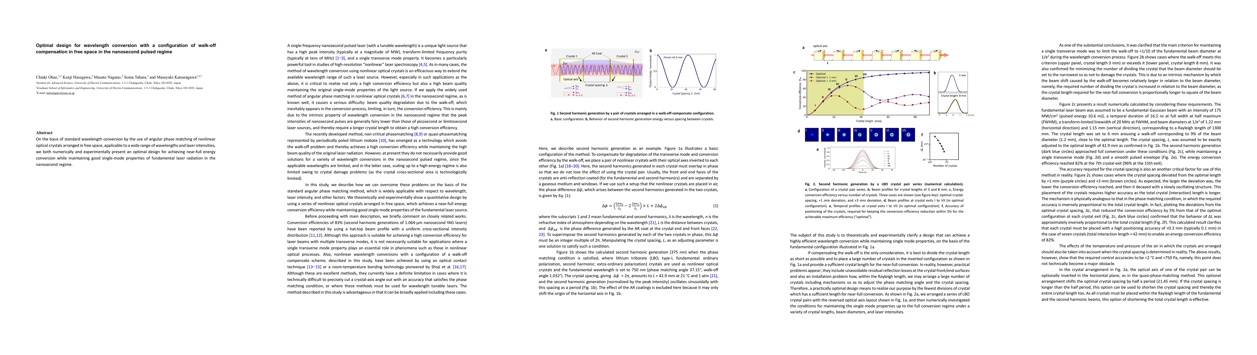 Thumbnail for Optimal design for wavelength conversion with a configuration of
  walk-off compensation in free space in the nanosecond pulsed regime