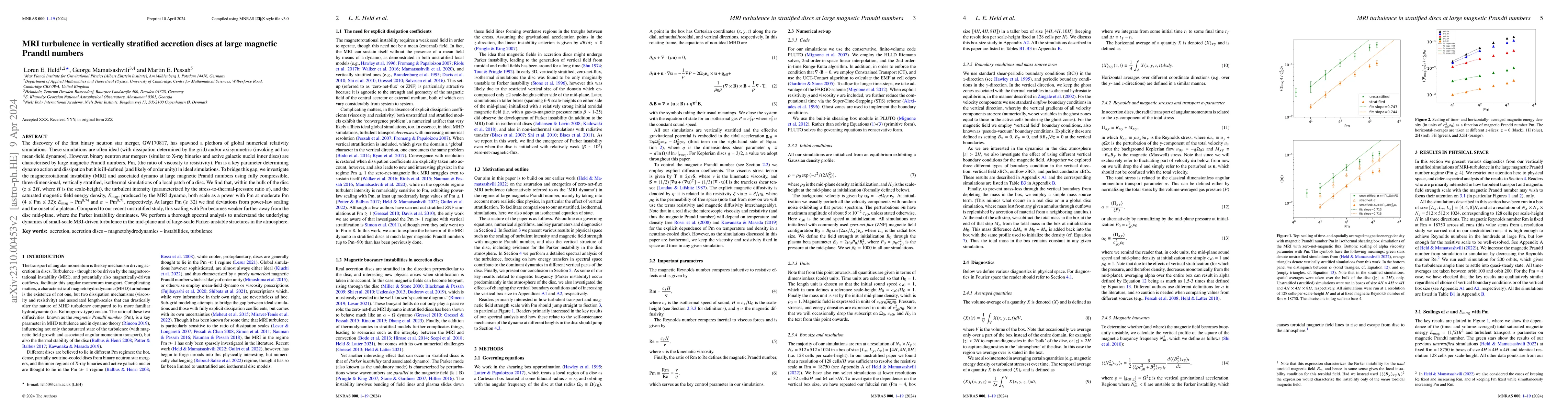 Thumbnail for MRI turbulence in vertically stratified accretion discs at large
  magnetic Prandtl numbers