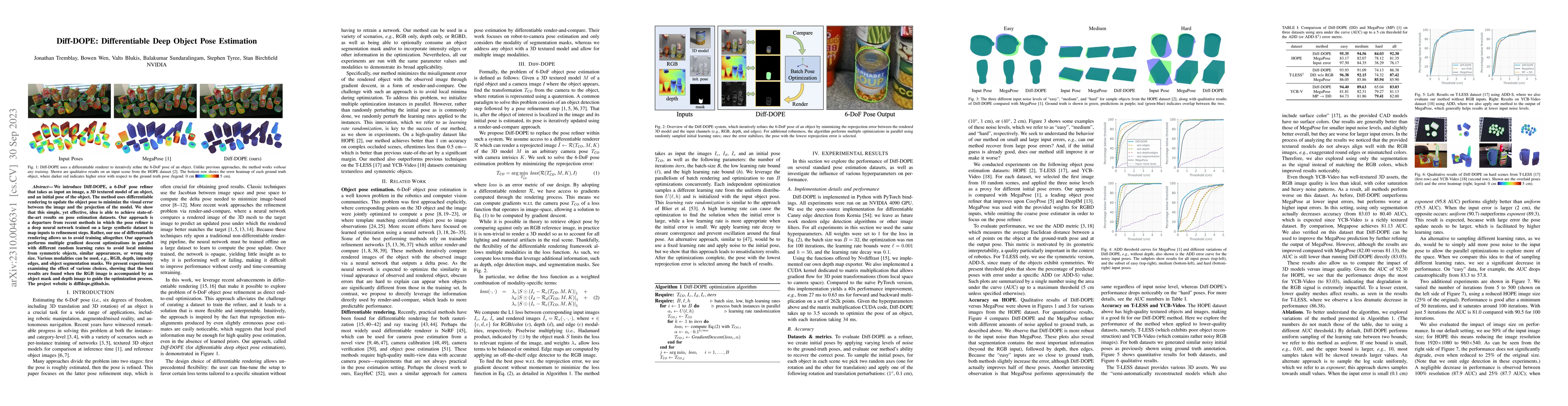 Thumbnail for Diff-DOPE: Differentiable Deep Object Pose Estimation