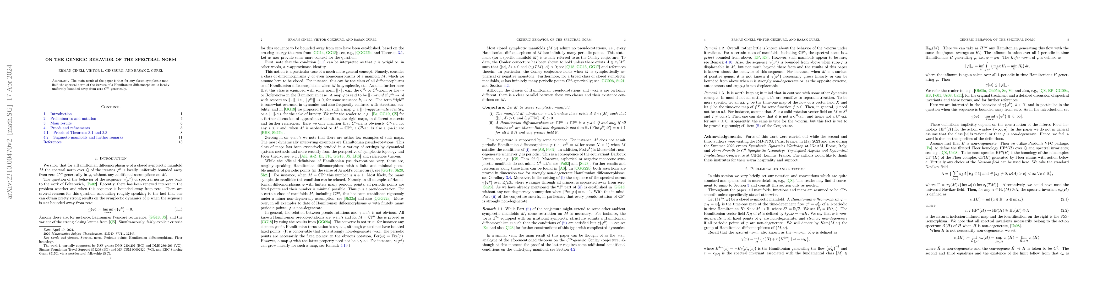 Thumbnail for On the generic behavior of the spectral norm