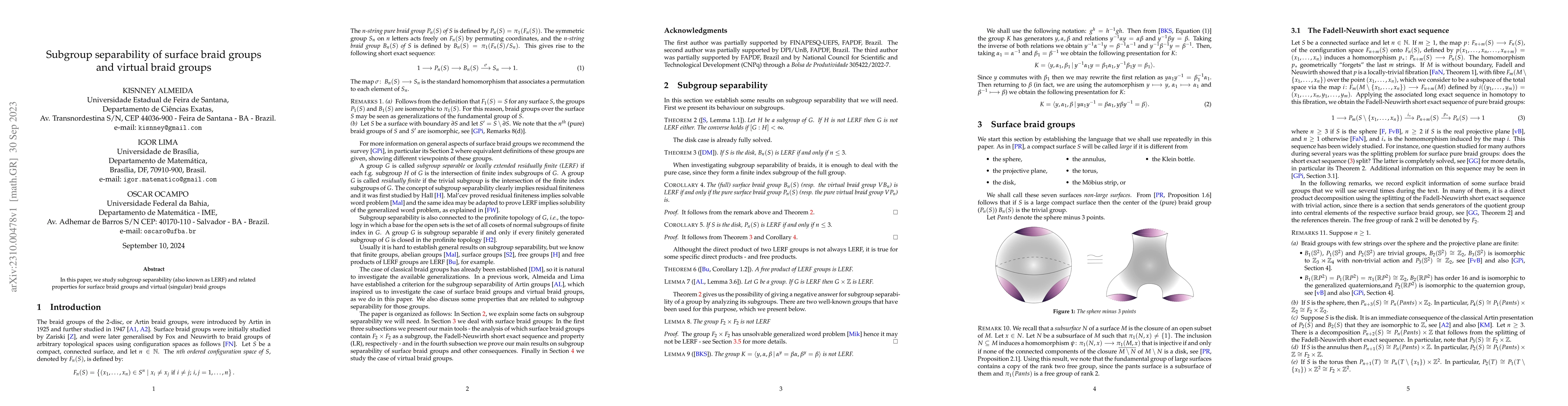 Thumbnail for Subgroup separability of surface braid groups and virtual braid groups