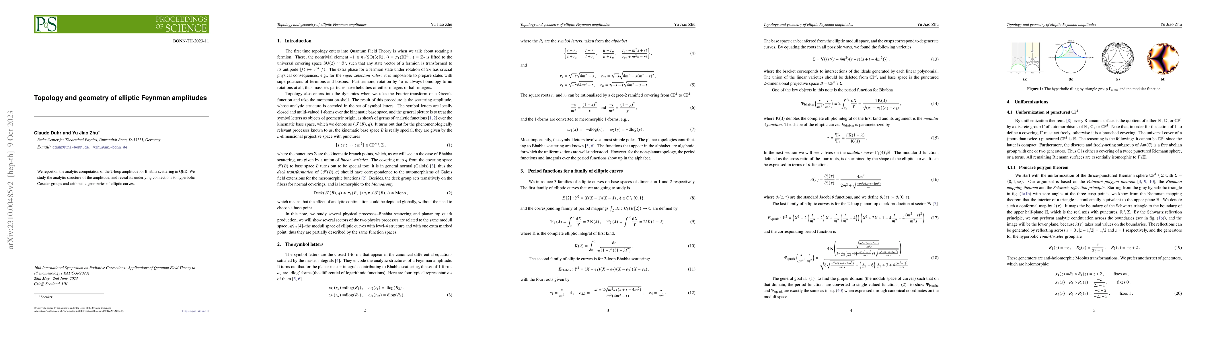Thumbnail for Topology and geometry of elliptic Feynman amplitudes