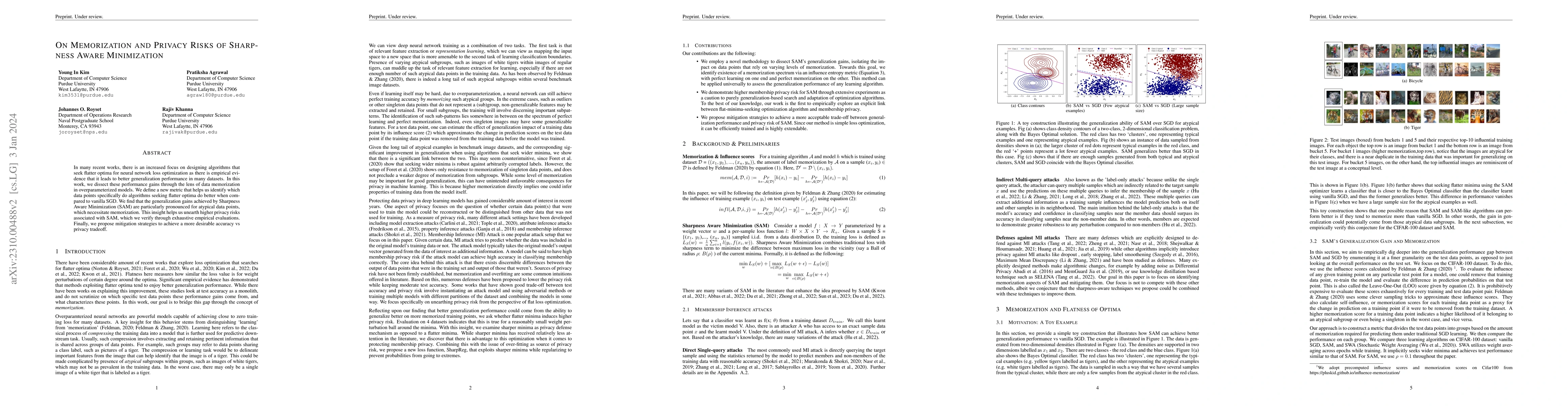 Thumbnail for On Memorization and Privacy Risks of Sharpness Aware Minimization