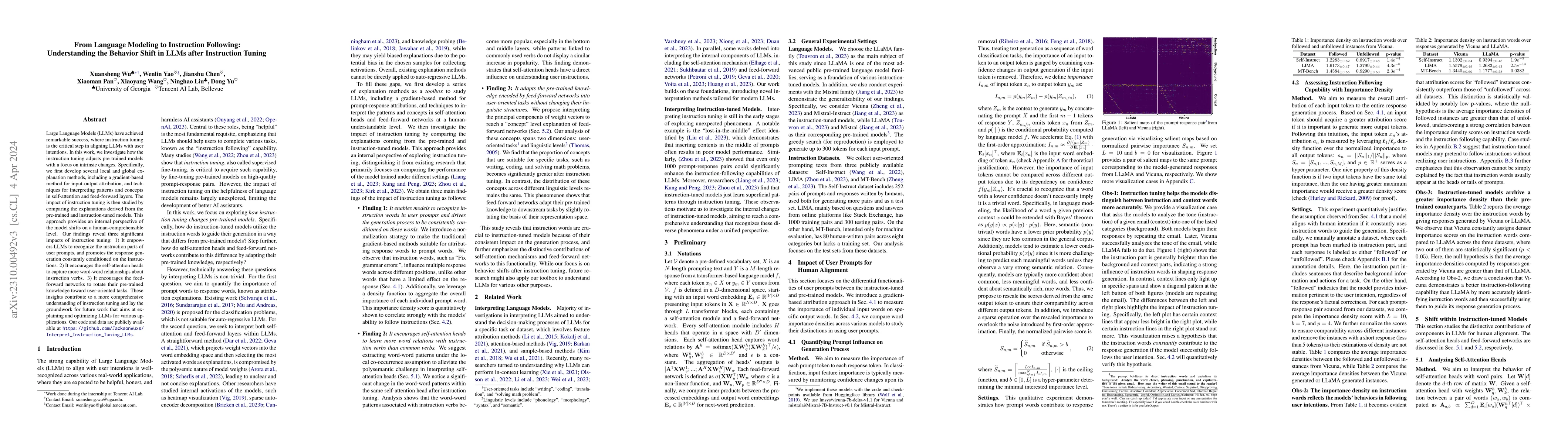 Thumbnail for From Language Modeling to Instruction Following: Understanding the
  Behavior Shift in LLMs after Instruction Tuning