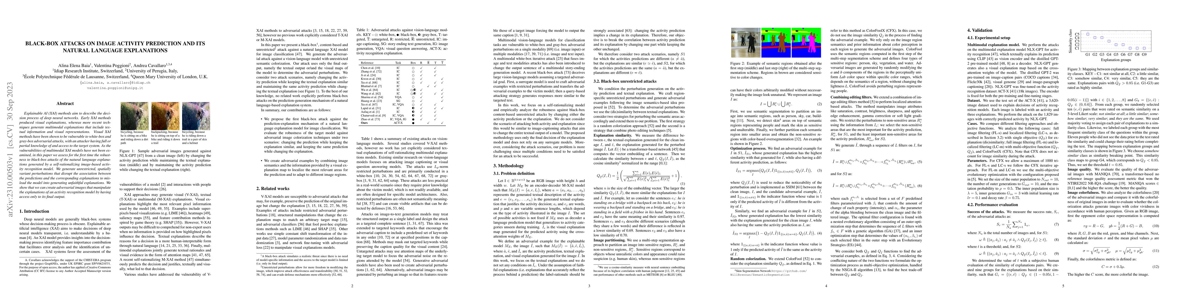 Thumbnail for Black-box Attacks on Image Activity Prediction and its Natural Language
  Explanations