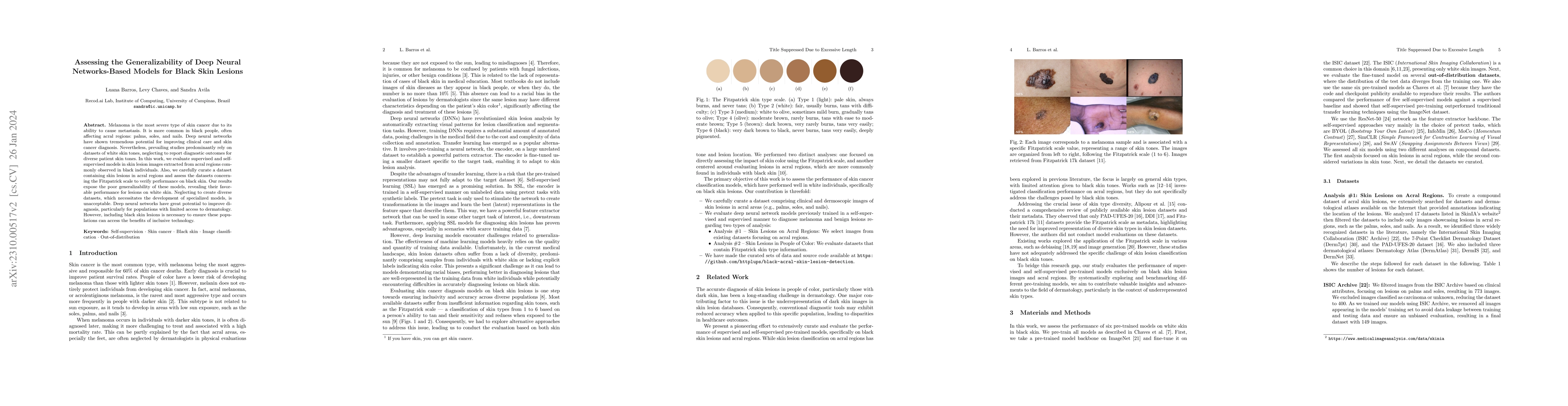 Thumbnail for Assessing the Generalizability of Deep Neural Networks-Based Models for
  Black Skin Lesions
