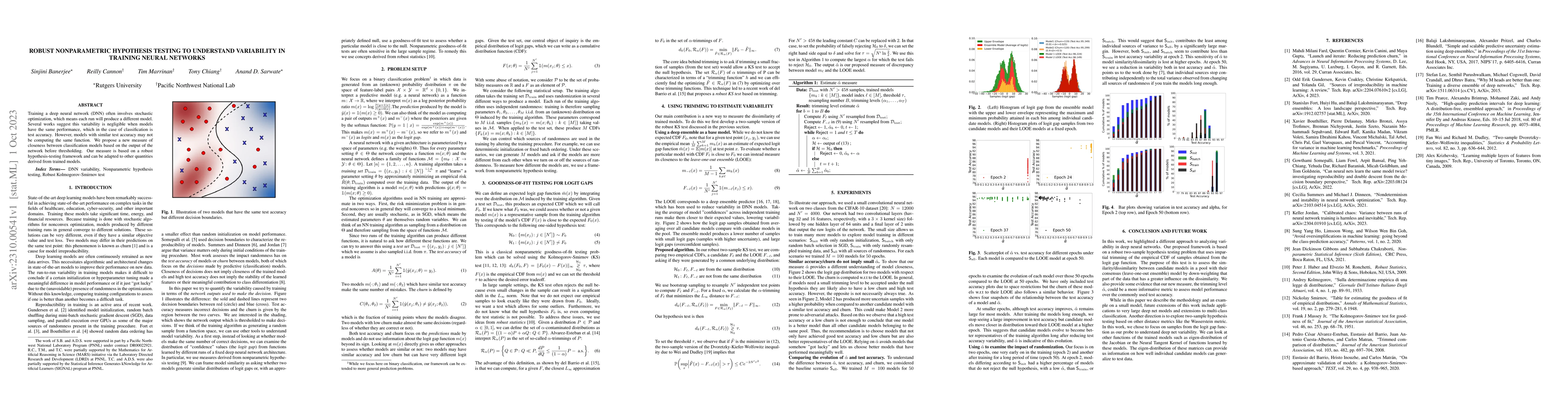 Thumbnail for Robust Nonparametric Hypothesis Testing to Understand Variability in
  Training Neural Networks