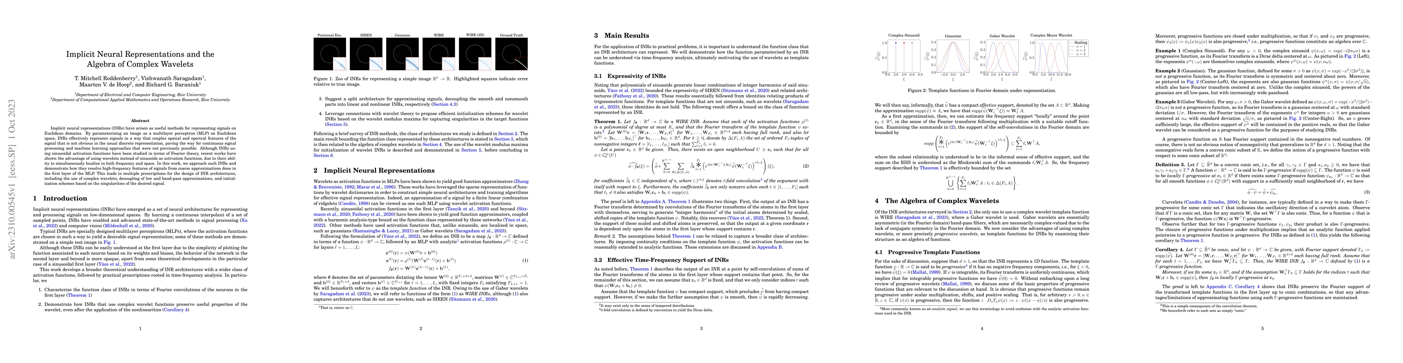 Thumbnail for Implicit Neural Representations and the Algebra of Complex Wavelets