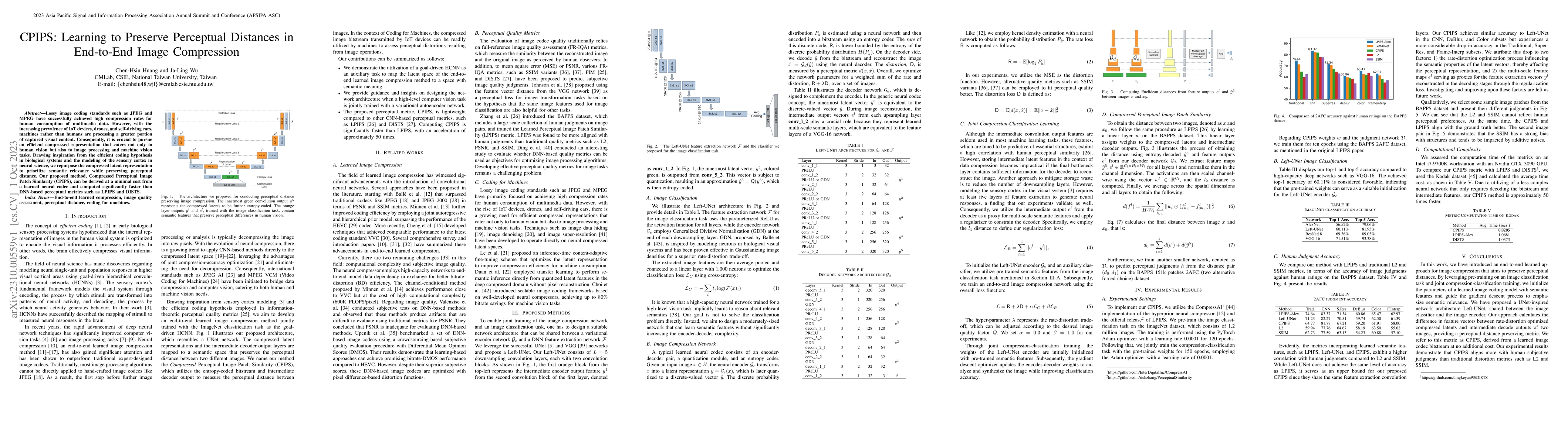 Thumbnail for CPIPS: Learning to Preserve Perceptual Distances in End-to-End Image
  Compression