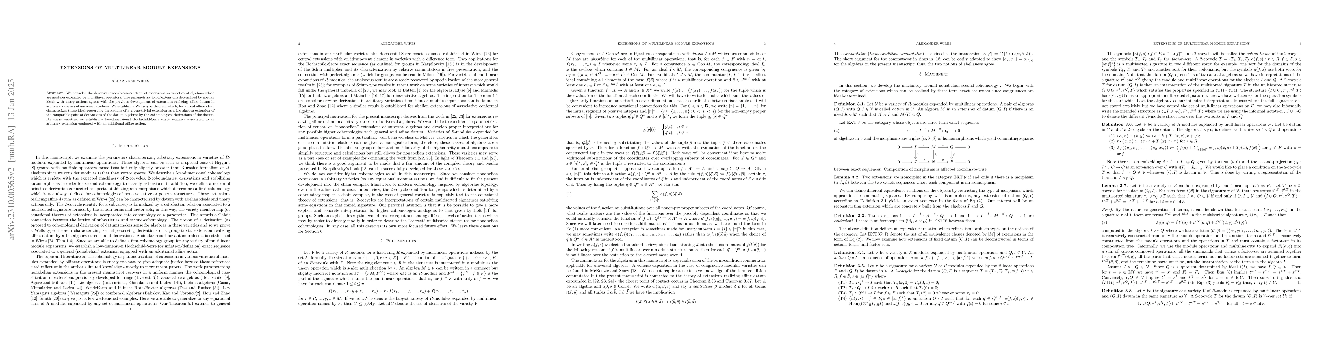 Thumbnail for Extensions of Multilinear Module Expansions