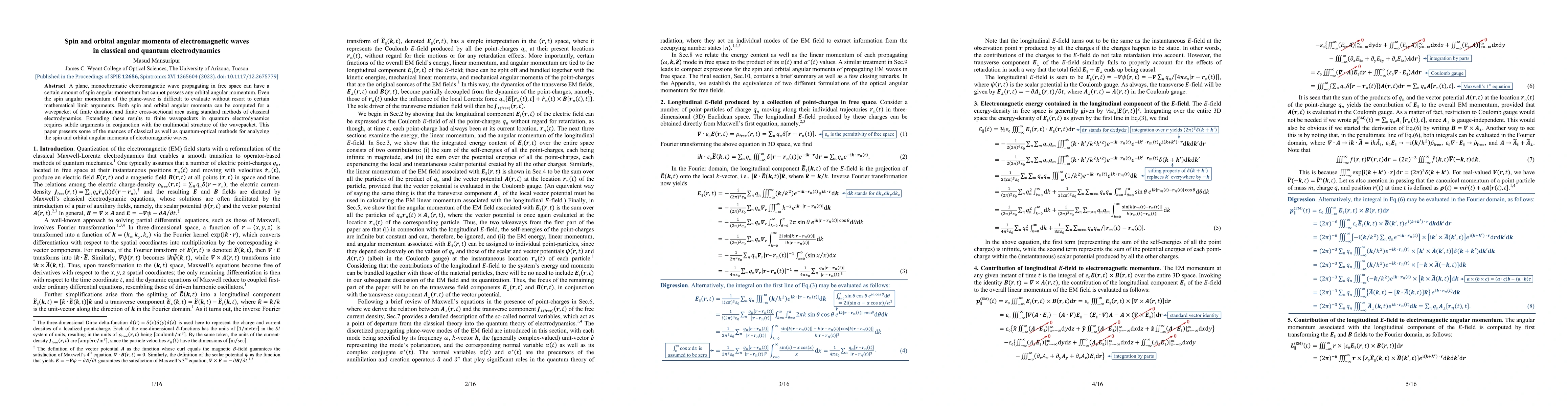 Thumbnail for Spin and orbital angular momenta of electromagnetic waves in classical
  and quantum electrodynamics