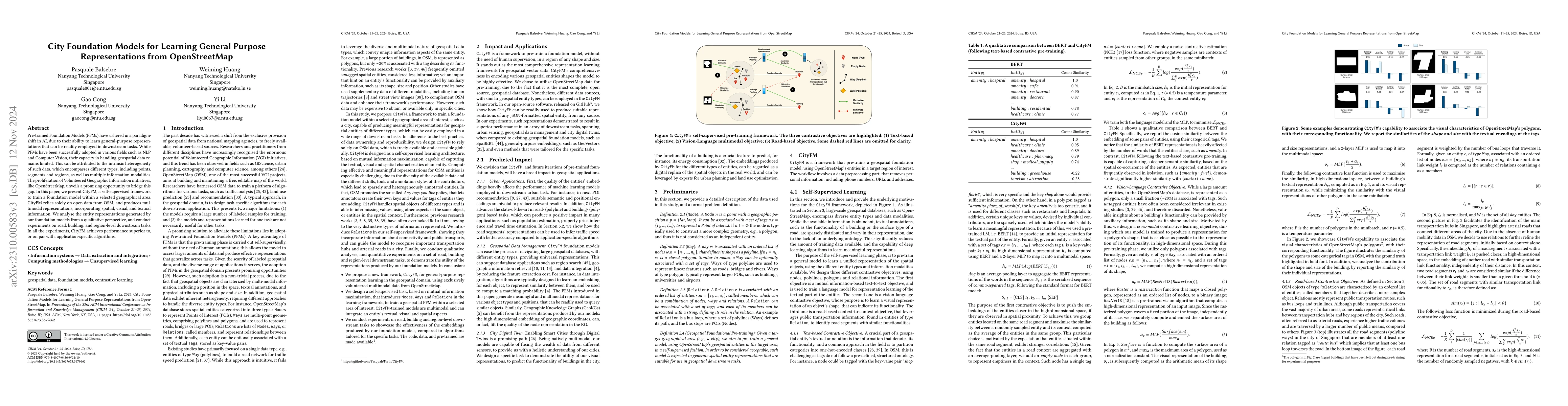 Thumbnail for City Foundation Models for Learning General Purpose Representations from
  OpenStreetMap
