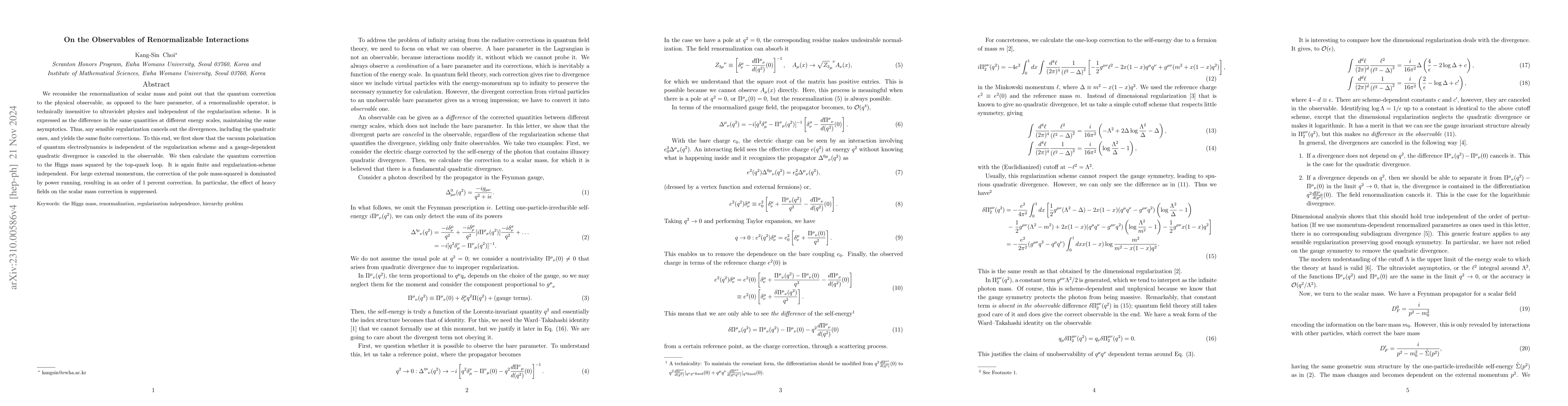 Thumbnail for On the Observables of Renormalizable Interactions