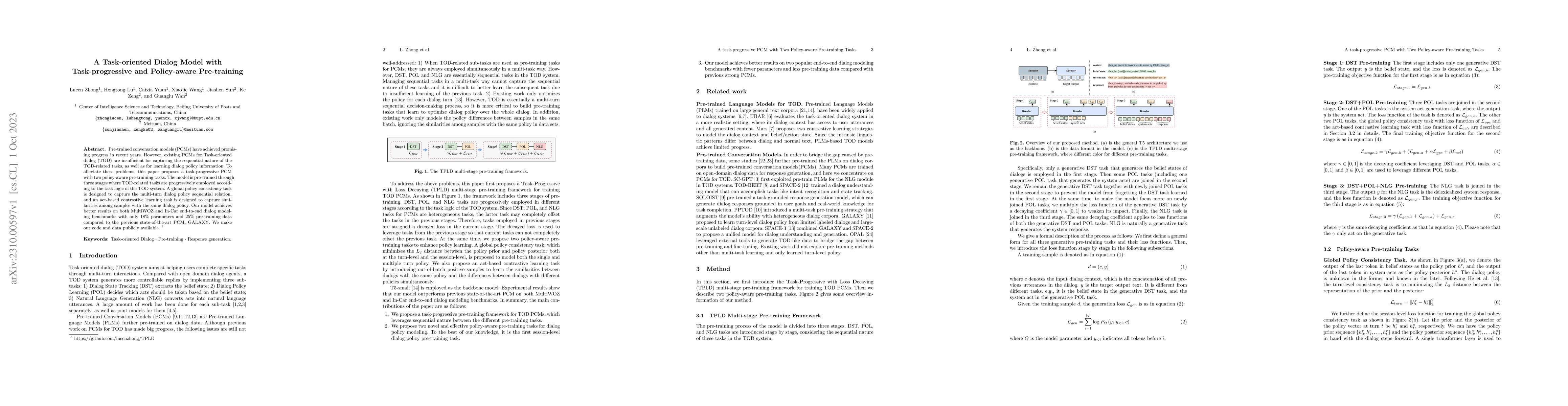 Thumbnail for A Task-oriented Dialog Model with Task-progressive and Policy-aware
  Pre-training