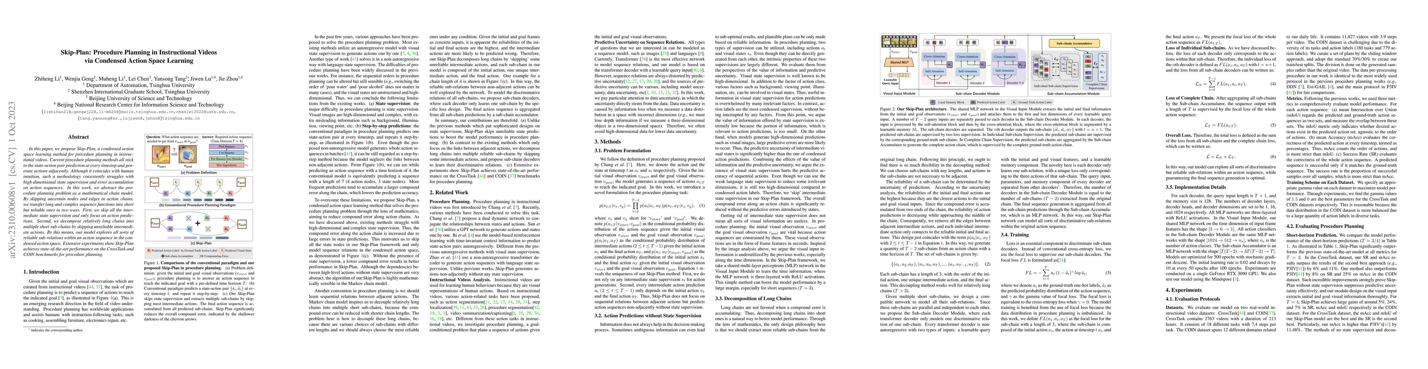 Thumbnail for Skip-Plan: Procedure Planning in Instructional Videos via Condensed
  Action Space Learning