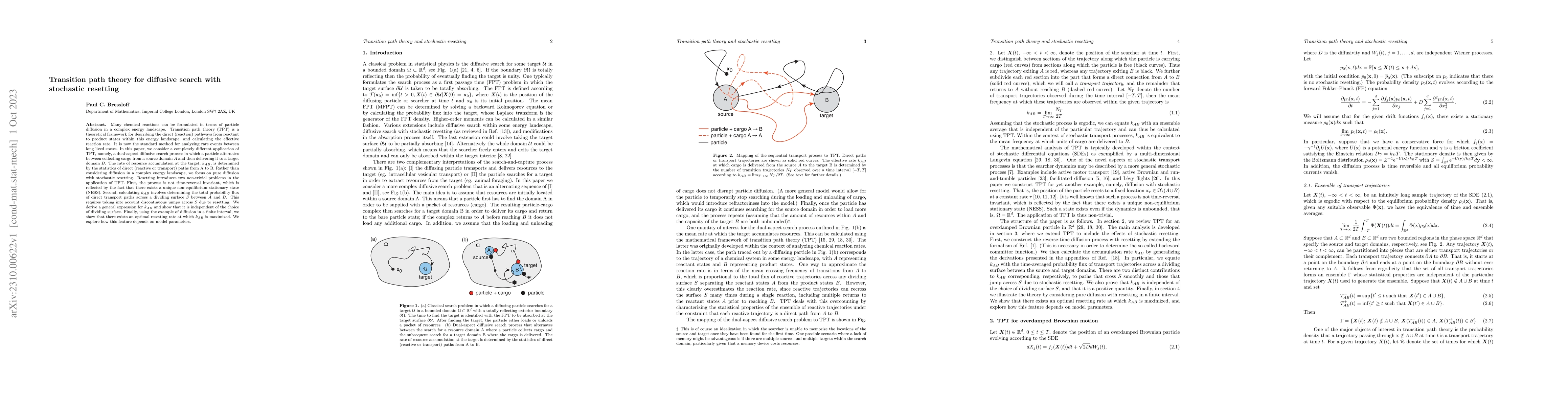 Thumbnail for Transition path theory for diffusive search with stochastic resetting