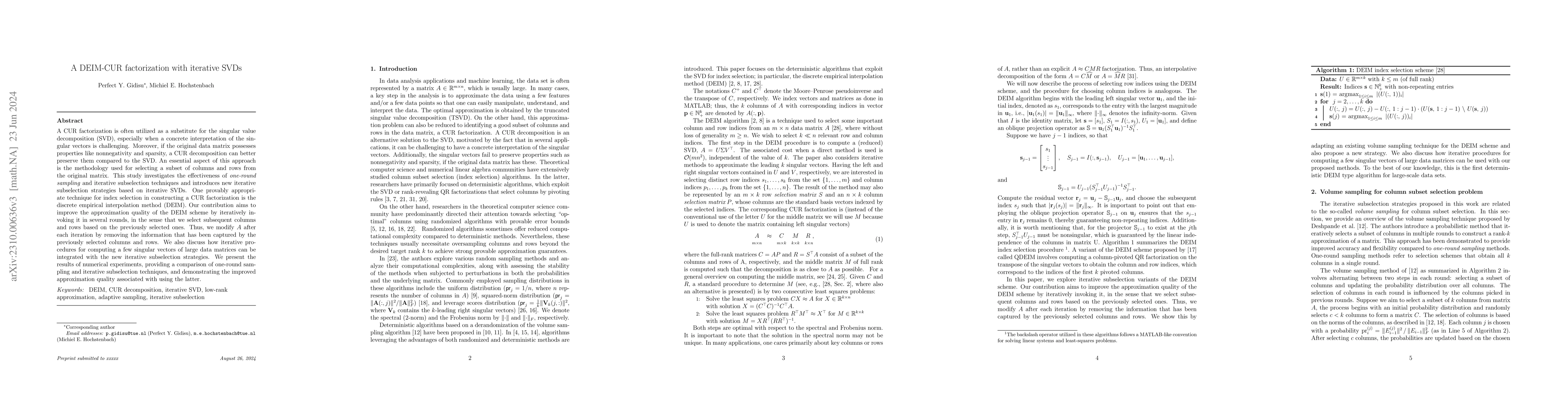 Thumbnail for A DEIM-CUR factorization with iterative SVDs