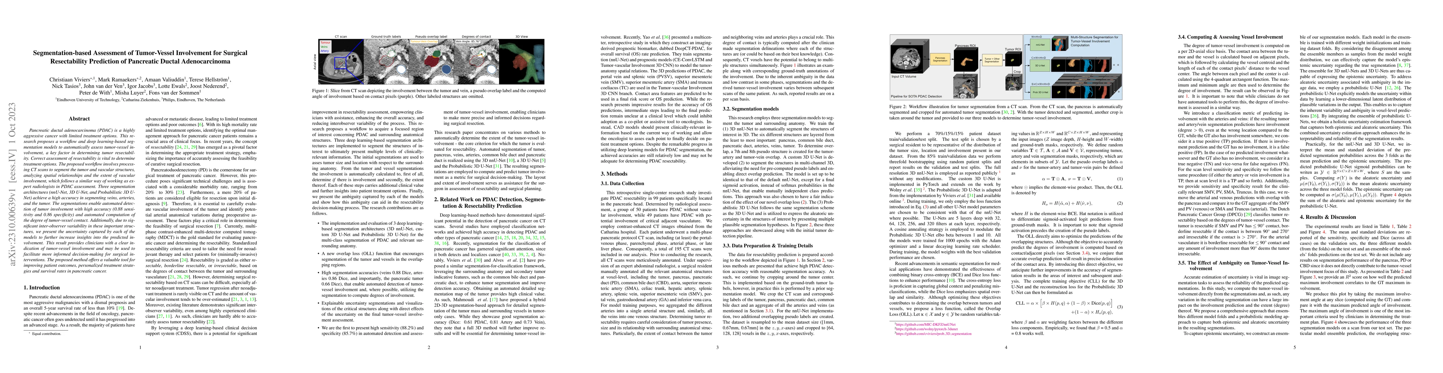 Thumbnail for Segmentation-based Assessment of Tumor-Vessel Involvement for Surgical
  Resectability Prediction of Pancreatic Ductal Adenocarcinoma