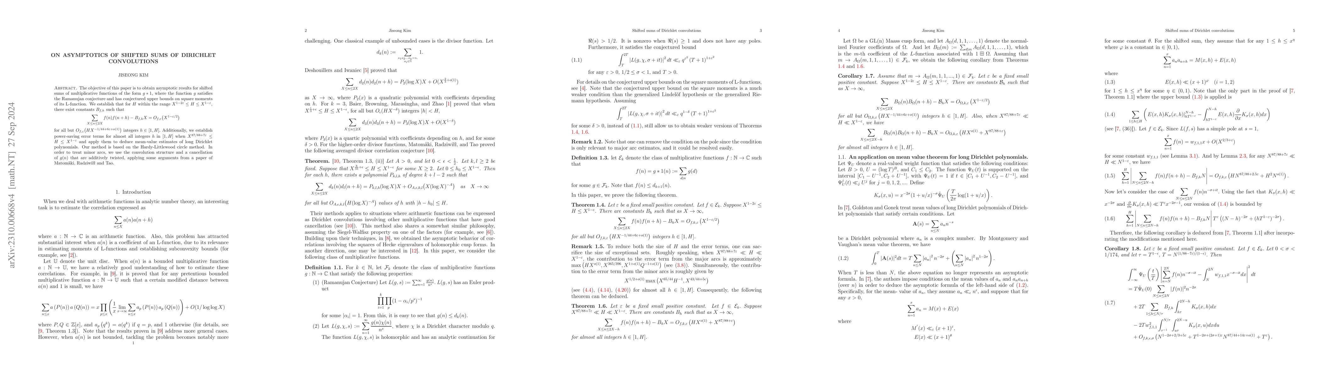 Thumbnail for On asymptotics of shifted sums of Dirichlet convolutions