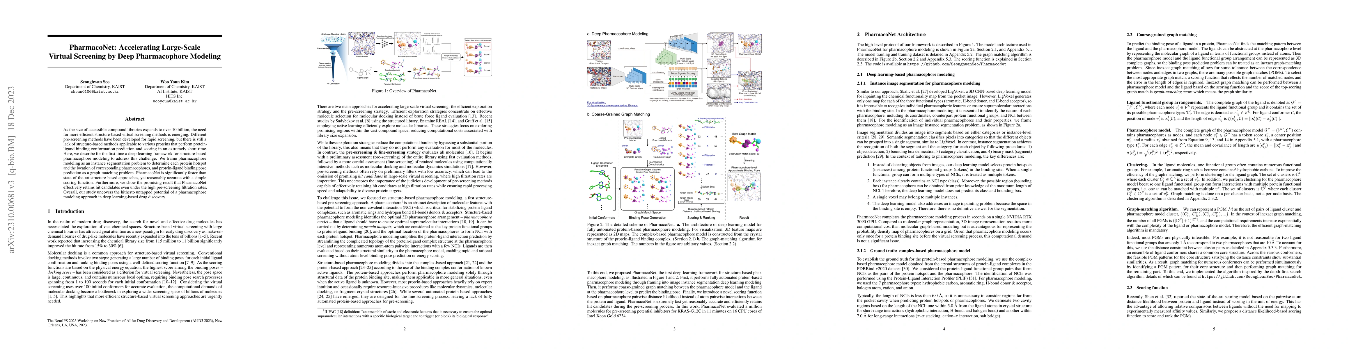 Thumbnail for PharmacoNet: Accelerating Large-Scale Virtual Screening by Deep
  Pharmacophore Modeling